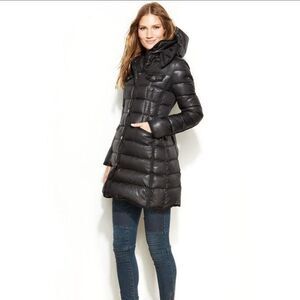 Vince camuto‎ women's size small full zip down jacket in black w/ hood